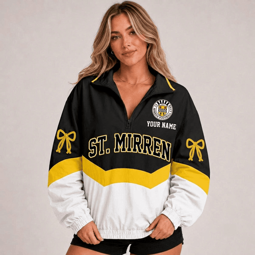 St. Mirren Scottish Premiership New Woman Quarter Zip Jacket Custom Any Name For Girl Fan
