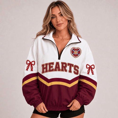 Hearts Scottish Premiership New Woman Quarter Zip Jacket Custom Any Name For Girl Fan