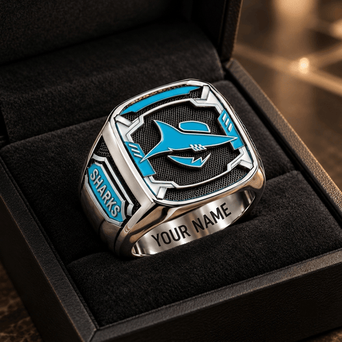 Cronulla Sutherland Sharks NRL Custom Fan Ring Print Style 3