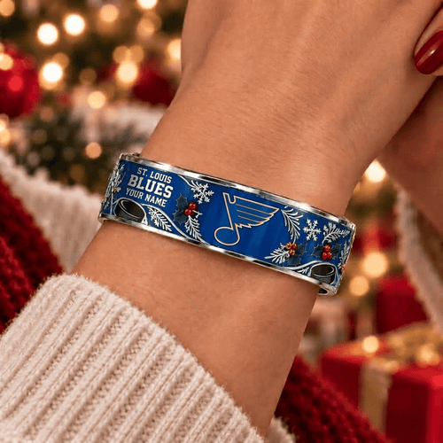 St. Louis Blues NHL Christmas Bracelet Custom Any Name Gifts For Fan