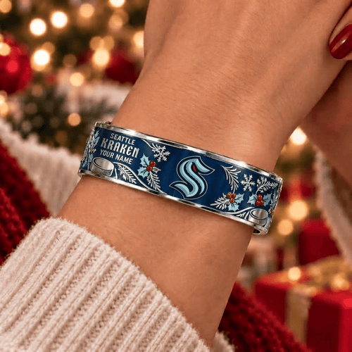 Seattle Kraken NHL Christmas Bracelet Custom Any Name Gifts For Fan