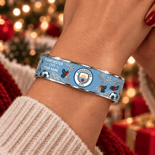 Manchester City EPL Christmas Bracelet Custom Any Name Gifts For Fan