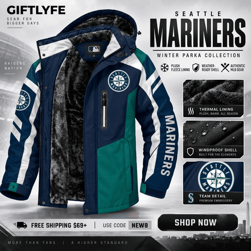 Seattle Mariners MLB Waterproof Winter Parka Jacket
