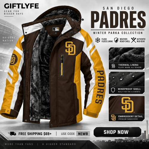 San Diego Padres MLB Waterproof Winter Parka Jacket