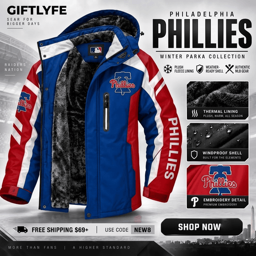 Philadelphia Phillies MLB Waterproof Winter Parka Jacket