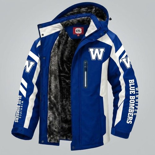 Winnipeg Blue Bombers CFL Waterproof Winter Parka Jacket