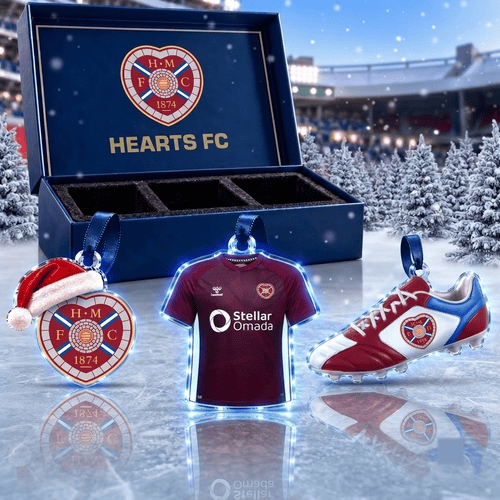 Hearts Scottish Premiership Team Full Set 3 Acrylic Ornament