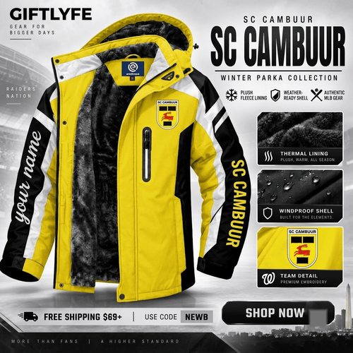 SC Cambuur Eredivisie Waterproof Winter Parka Jacket