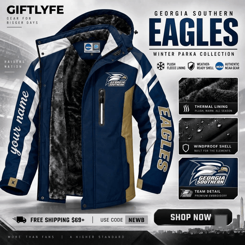 Georgia Southern Eagles NCAA Waterproof Winter Parka Jacket