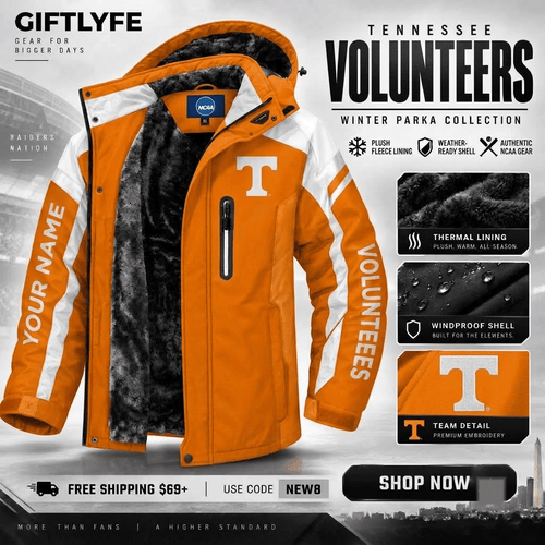 Tennessee Volunteers NCAA Waterproof Winter Parka Jacket