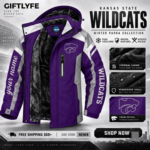 Kansas State Wildcats NCAA Waterproof Winter Parka Jacket
