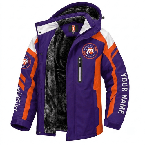 Phoenix Mercury WNBA Waterproof Winter Parka Jacket