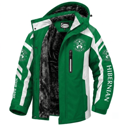 Hibernian Scottish Premiership Waterproof Winter Parka Jacket