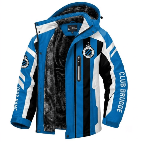 Club Brugge Belgian Pro League Waterproof Winter Parka Jacket
