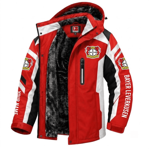 Bayer Leverkusen Bundesliga Waterproof Winter Parka Jacket