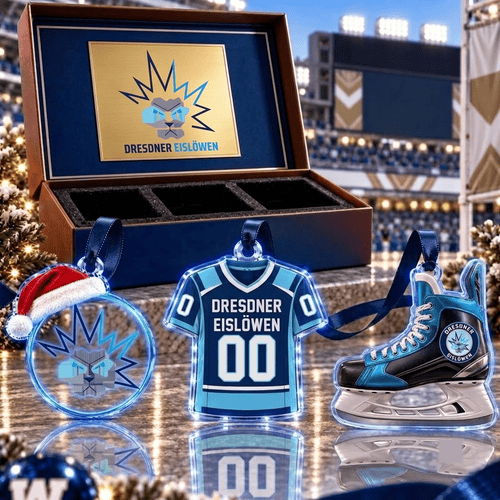 Dresdner Eislöwen DEL Team Full Set 3 Acrylic Ornament