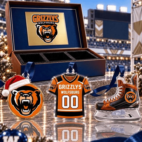 Grizzlys Wolfsburg DEL Team Full Set 3 Acrylic Ornament