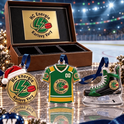 HC Energie Karlovy Vary Czech Extraliga Team Full Set 3 Acrylic Ornament