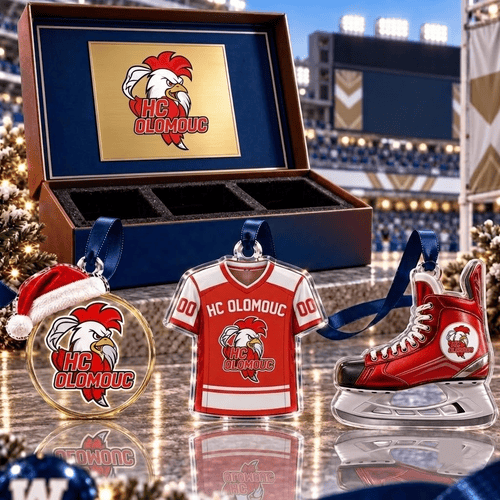 HC Olomouc Czech Extraliga Team Full Set 3 Acrylic Ornament