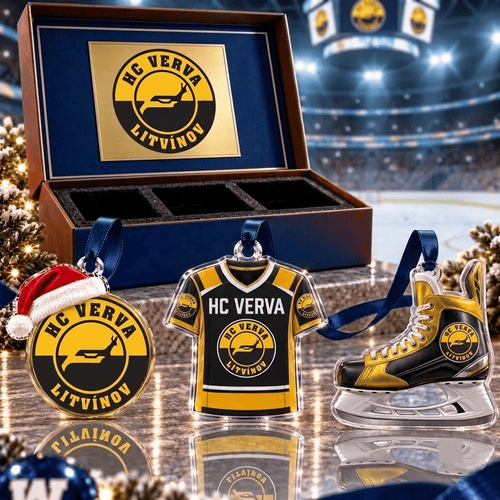 HC VERVA Litvínov Czech Extraliga Team Full Set 3 Acrylic Ornament