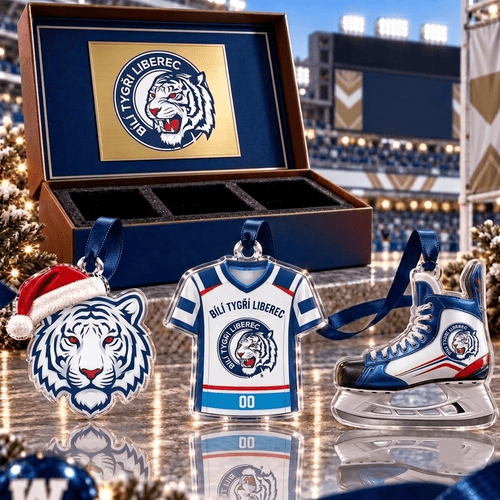 Bílí Tygři Liberec Czech Extraliga Team Full Set 3 Acrylic Ornament