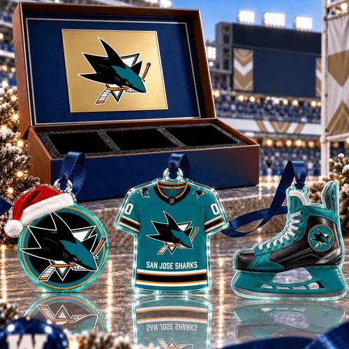 San Jose Sharks NHL Team Full Set 3 Acrylic Ornament