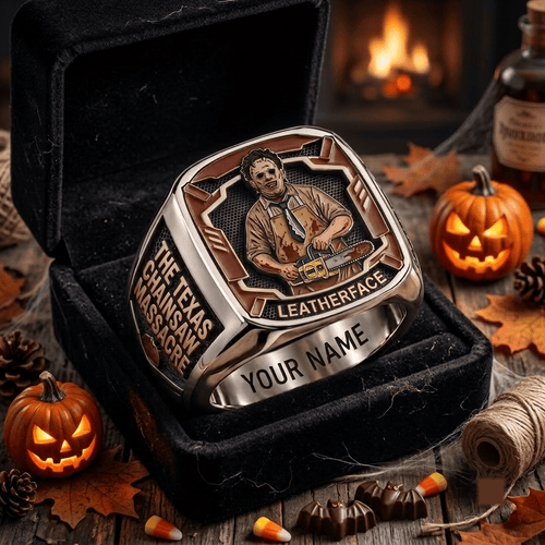 Leatherface The Texas Chainsaw Massacre x Halloween Custom Fan Ring Print Style 3