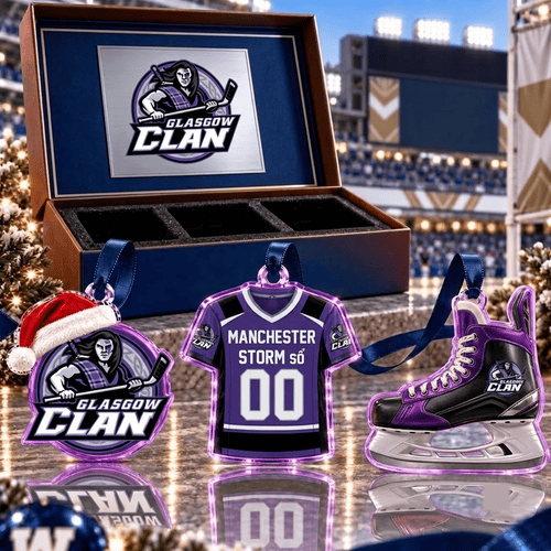 Glasgow Clan EIHL Team Full Set 3 Acrylic Ornament