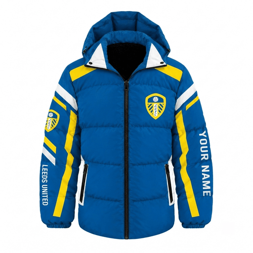 Leed United EPL Waterproof Thickened Down Jacket Custom Name