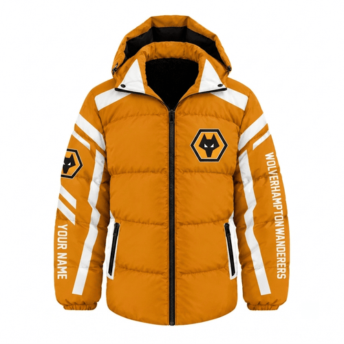 Wolverhampton Wanderers EPL Waterproof Thickened Down Jacket Custom Name
