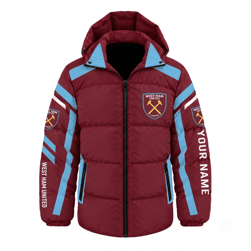 West Ham United EPL Waterproof Thickened Down Jacket Custom Name