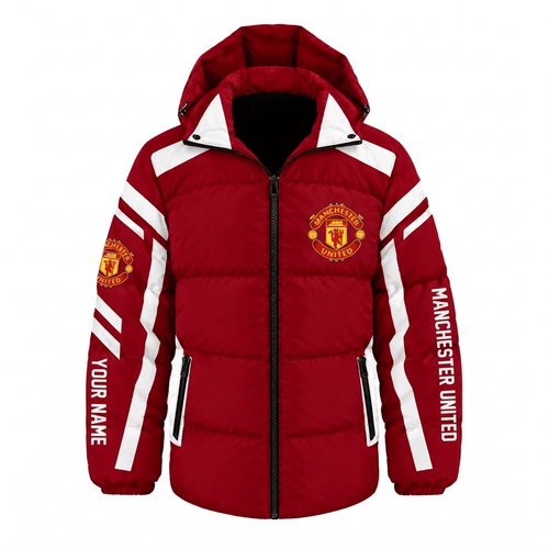 Manchester United EPL Waterproof Thickened Down Jacket Custom Name