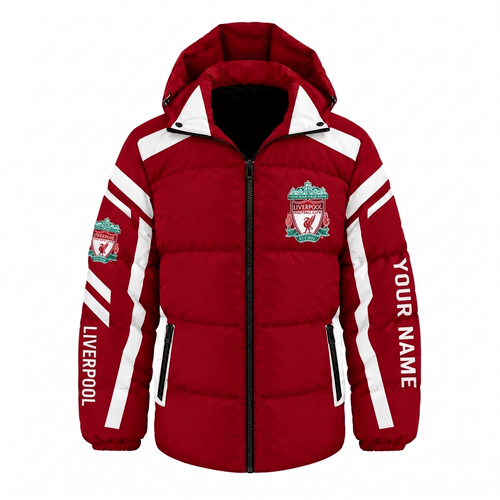 Liverpool EPL Waterproof Thickened Down Jacket Custom Name