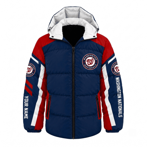 Washington Nationals MLB Waterproof Thickened Down Jacket Custom Name