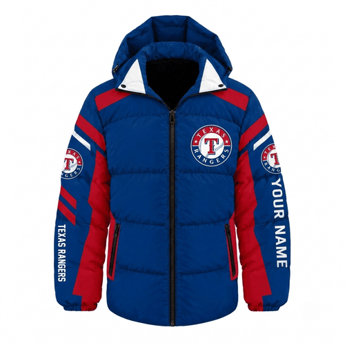 Texas Rangers MLB Waterproof Thickened Down Jacket Custom Name