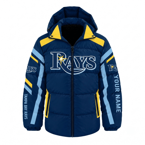 Tampa Bay Rays MLB Waterproof Thickened Down Jacket Custom Name