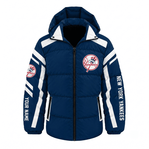 New York Yankees MLB Waterproof Thickened Down Jacket Custom Name