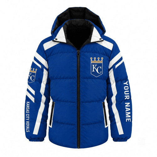 Kansas City Royals MLB Waterproof Thickened Down Jacket Custom Name