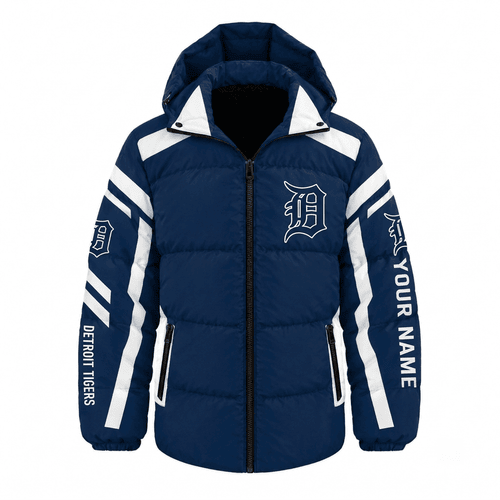 Detroit Tigers MLB Waterproof Thickened Down Jacket Custom Name