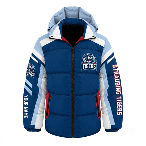 Straubing Tigers DEL Waterproof Thickened Down Jacket Custom Name
