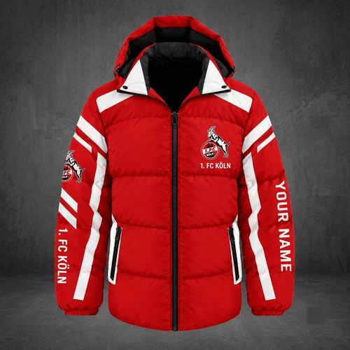 1. FC Köln Bundesliga Waterproof Thickened Down Jacket Custom Name
