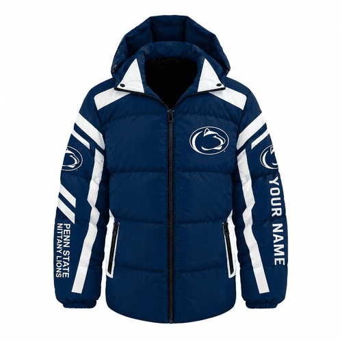 Penn State Nittany Lions NCAA Waterproof Thickened Down Jacket Custom Name