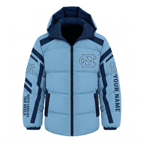 North Carolina Tar Heels NCAA Waterproof Thickened Down Jacket Custom Name