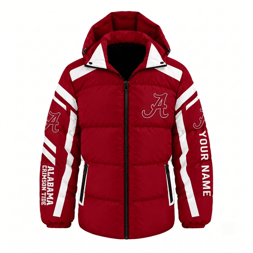 Alabama Crimson Tide NCAA Waterproof Thickened Down Jacket Custom Name