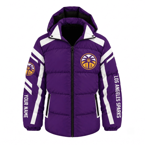 Los Angeles Sparks WNBA Waterproof Thickened Down Jacket Custom Name