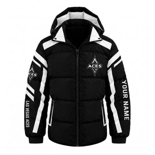 Las Vegas Aces WNBA Waterproof Thickened Down Jacket Custom Name