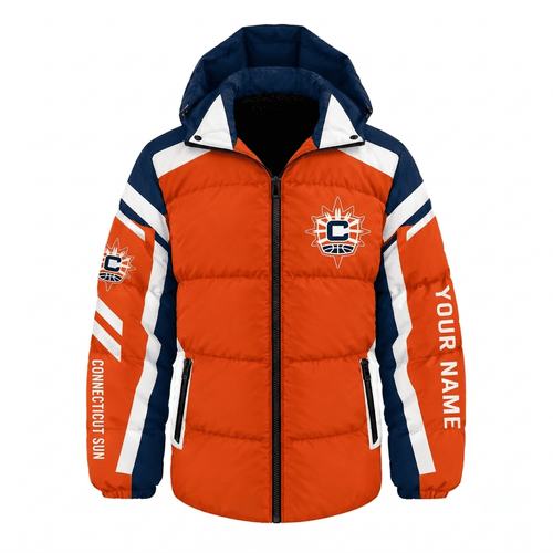 Connecticut Sun WNBA Waterproof Thickened Down Jacket Custom Name