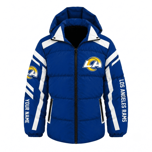 Los Angeles Rams NFL Waterproof Thickened Down Jacket Custom Name