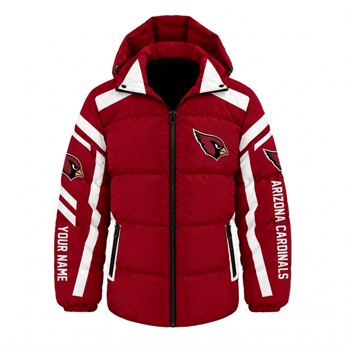 Arizona Cardinals NFL Waterproof Thickened Down Jacket Custom Name