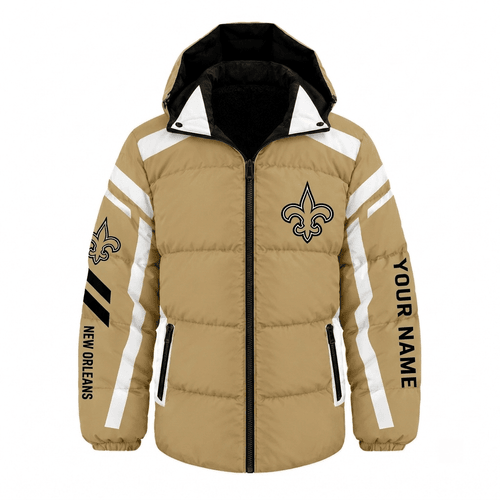 New Orleans Saints NFL Waterproof Thickened Down Jacket Custom Name